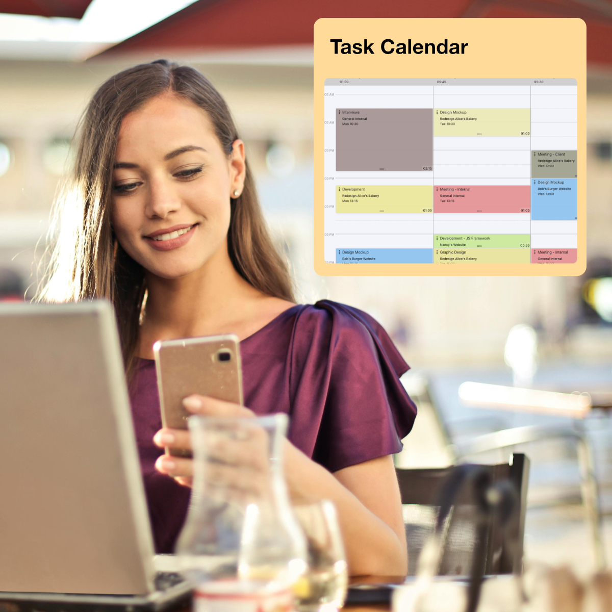 Track time across calendar and list